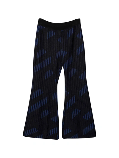 Shop Versace Blue / Black Trousers Unisex Kids In Blu/nero