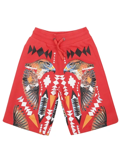 Shop Marcelo Burlon County Of Milan Cross Falco Short In Red Multicolor