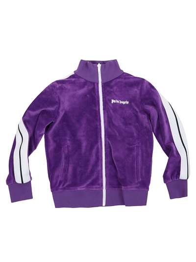 Shop Palm Angels Track Top In Purple Wh