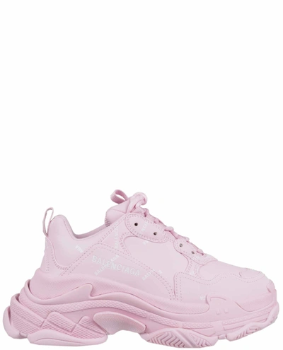 Shop Balenciaga Pink Triple S Sneakers Vegan In Rosa/bianco
