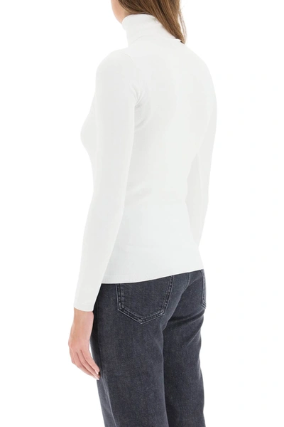 Shop Stella Mccartney Turtleneck Sweater In Compact Knit In White