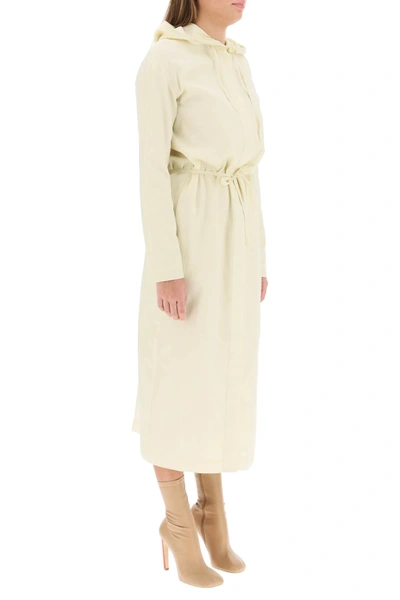 Shop Lemaire Long Hooded Dress In White,beige