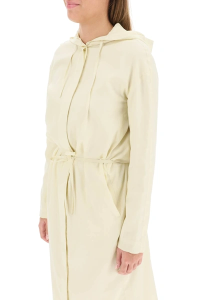 Shop Lemaire Long Hooded Dress In White,beige