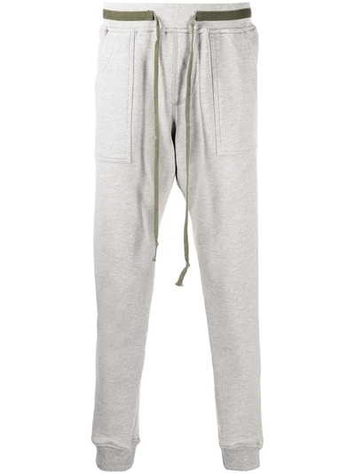 Shop Greg Lauren Basic Drawstring Track Pants In Grey