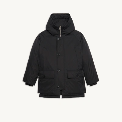 Shop Sandro Oversized Parka With Hood In Black