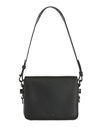 Shop Off-white Logo Leather Shoulder Bag In Black/white