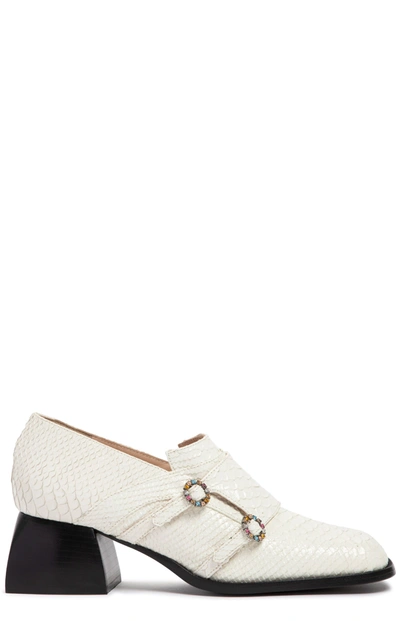 Shop Nodaleto Bulla Lulu Heeled Loafers In White