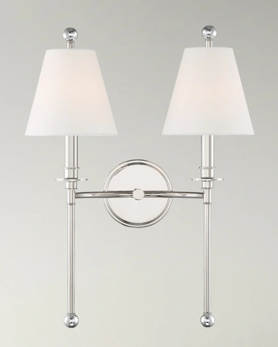 Shop Crystorama Riverdale 2-light Polished Nickel Wall Sconce