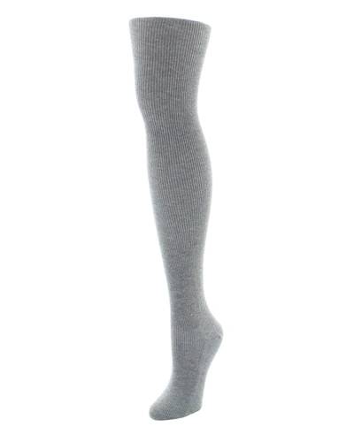 Shop Natori Regent Rib-knit Sweater Tights In Medium Gray