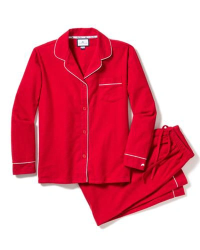 Shop Petite Plume Classic Flannel Two-piece Pajama Set In Red