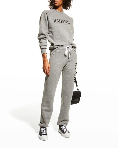 Shop Rodarte Logo Crew-neck Sweatshirt In Grey