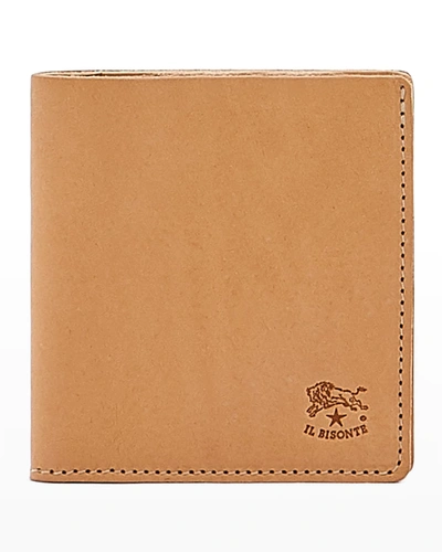 Shop Il Bisonte Men's Slim Bi-fold Leather Wallet In Natural