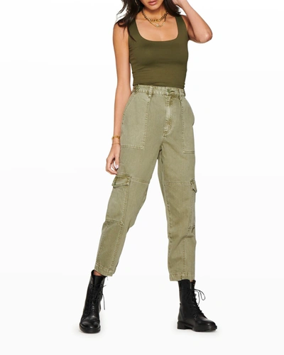 Shop Blue Revival On Duty Cargo Utility Pants In Olive