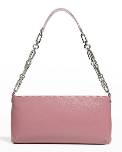 Shop By Far Holly Gloss Grained Leather Shoulder Bag In Lavendar