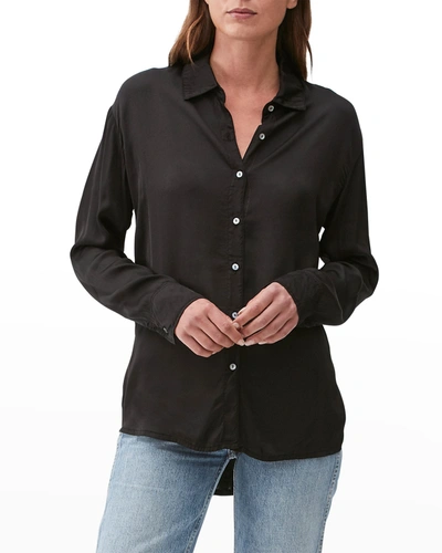 Shop Michael Stars Darcy Button-down Shirt In Black