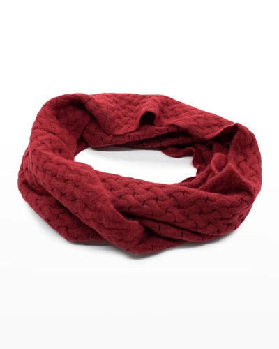 Shop Portolano Basketweave Cashmere Infinity Scarf In Ashton Red