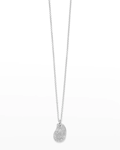 Shop Ippolita Stardust Pave Kidney Bean Pendant Necklace In Sterling Silver In Dia