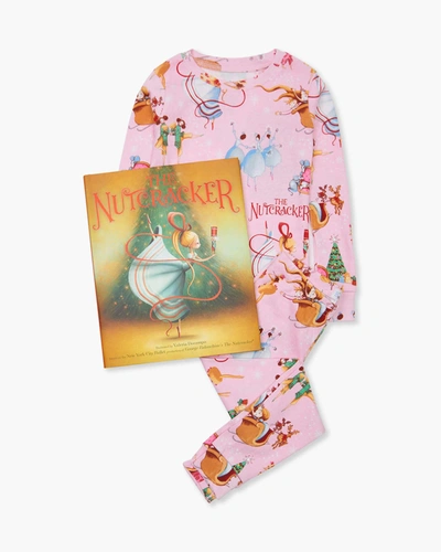 Shop Books To Bed Kid's The Nutcracker Printed Pajama Gift Set In Pink