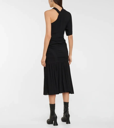 Shop Stella Mccartney Emmeline Crêpe One-shoulder Midi Dress In Black
