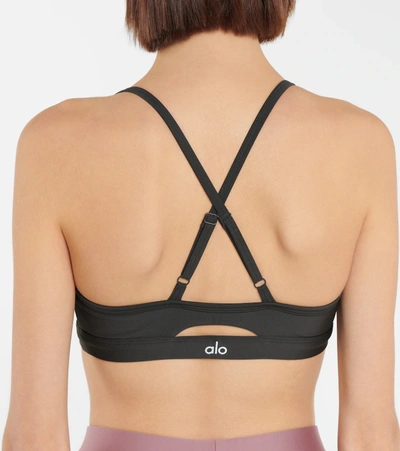 Shop Alo Yoga Airlift Intrigue Sports Bra In Anthracite