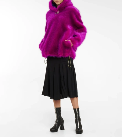 Shop Stella Mccartney Adan Faux Fur Jacket In Amethyste