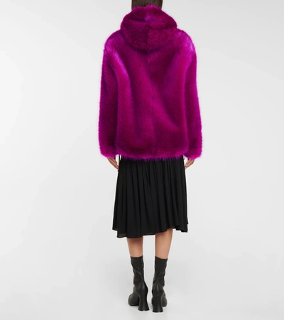 Shop Stella Mccartney Adan Faux Fur Jacket In Amethyste