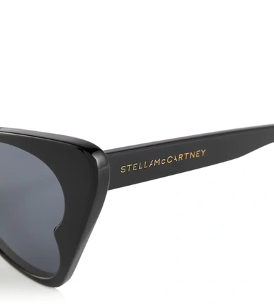 Shop Stella Mccartney Acetate Sunglasses In Shiny Black / Smoke