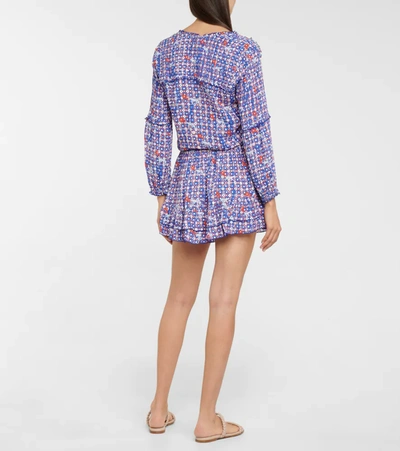 Poupette St Barth Ilona Printed Minidress In Blue Hyeres