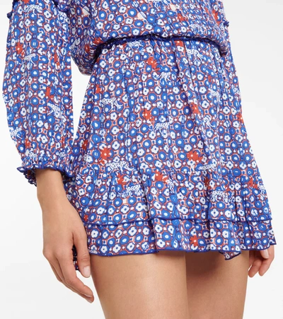 Poupette St Barth Ilona Printed Minidress In Blue Hyeres