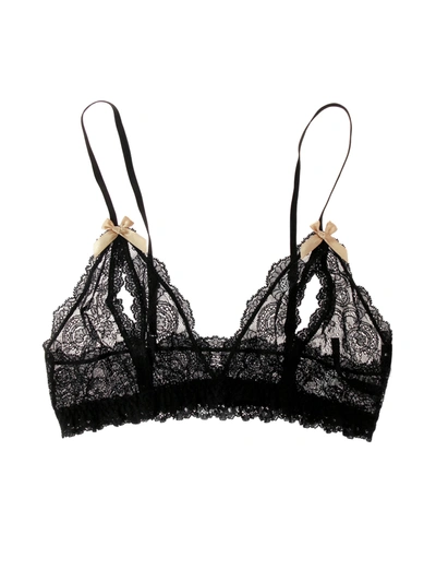 Shop Hanky Panky Luxe Lace Open Bralette In Black