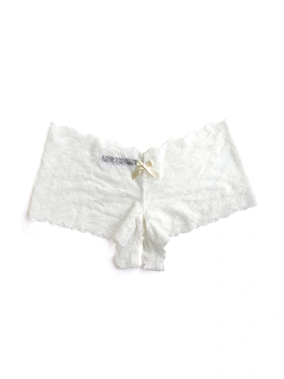 Shop Hanky Panky Luxe Lace Crotchless Brief In White