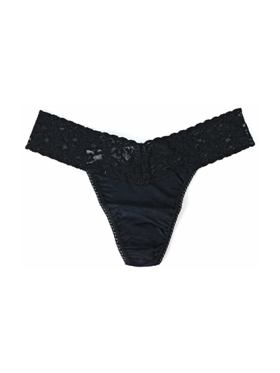 Shop Hanky Panky Supima® Cotton Low Rise Thong In Black
