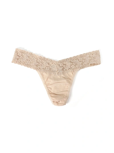 Shop Hanky Panky Petite Size Supima® Cotton Low Rise Thong In Brown