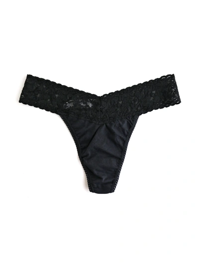 Hanky Panky Organic Cotton Original-rise Thong In Black