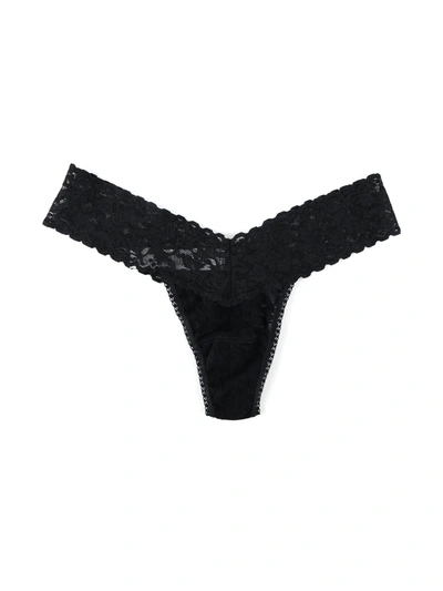 Shop Hanky Panky Petite Size Signature Lace Low Rise Thong In Black