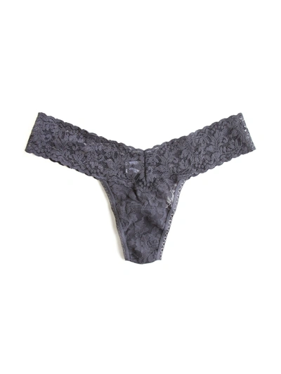 Hanky Panky Signature Lace Low Rise Thong In Grey