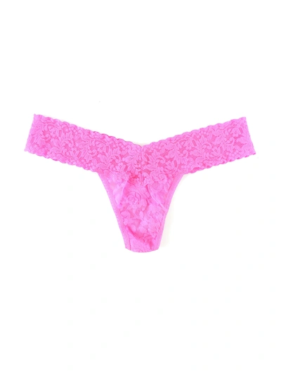 Shop Hanky Panky Signature Lace Low Rise Thong In Pink