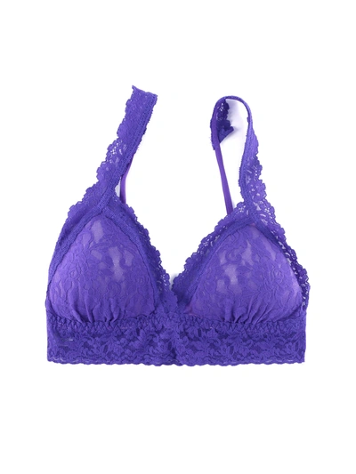 Shop Hanky Panky Signature Lace Padded Crossover Bralette In Purple