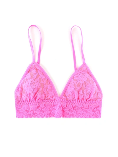 Shop Hanky Panky Signature Lace Padded Triangle Bralette In Pink