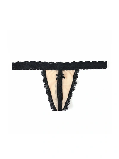Shop Hanky Panky Nude Illusion Crotchless G-string In Black
