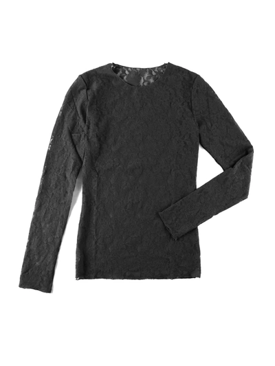 Shop Hanky Panky Signature Lace Long Sleeve Top In Black