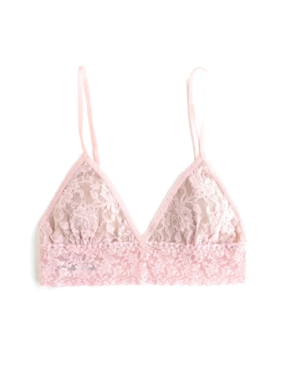 Shop Hanky Panky Signature Lace Padded Triangle Bralette In Pink