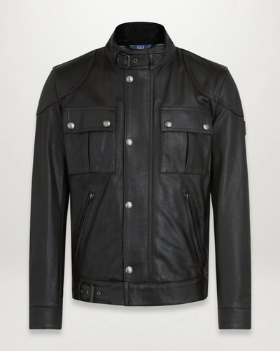 Belstaff Black Gangster Leather Jacket | ModeSens