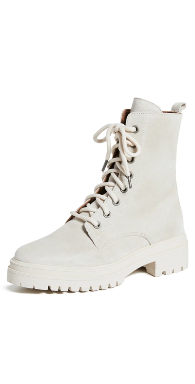 Shop Ba&sh X Something Navy Comy Combat Boots In Offwhite