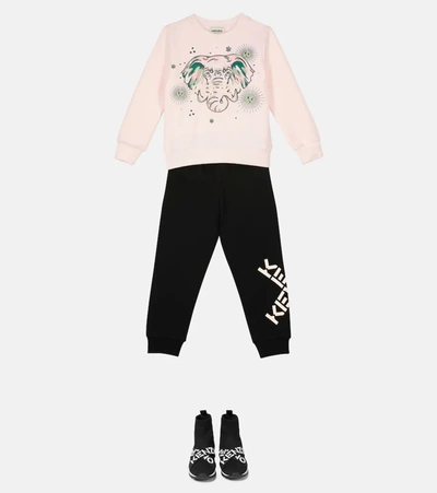 Shop Kenzo Embroidered Sweatshirt In Pale Pink
