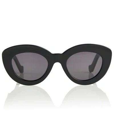 Shop Loewe Anagram Cat-eye Sunglasses In Shiny Black