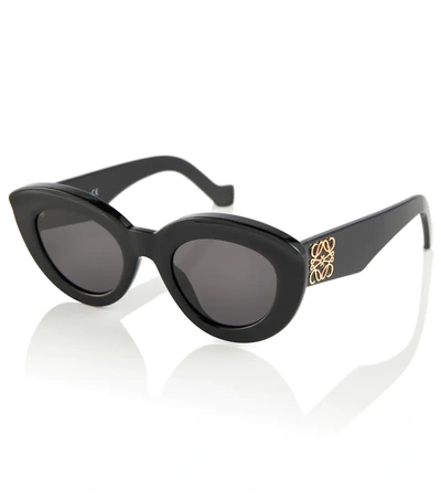 Shop Loewe Anagram Cat-eye Sunglasses In Shiny Black