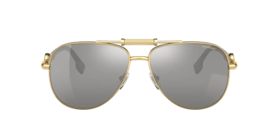 Versace Unisex Sunglass Ve2236 In Polarized Grey Mirror Silver