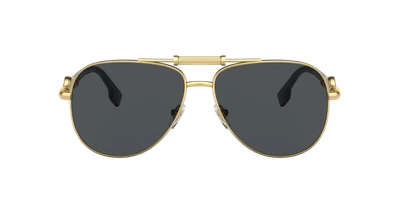 Versace Dark Grey Aviator Unisex Sunglasses Ve2236 100287 59 In Dark Grey