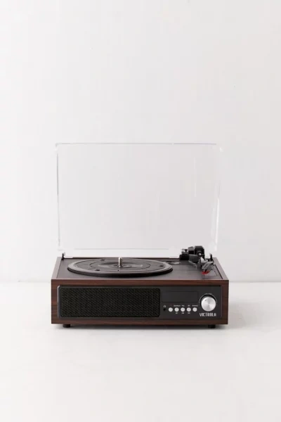 Shop Victrola 3-in-1 Bluetooth Record Player In Brown